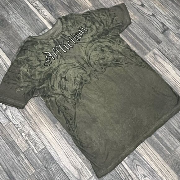 🔥☠️ Y2K AFFLICTION Los Angeles all over print Graphic Tee Men’s 2XL - PERFECT - Picture 3 of 13